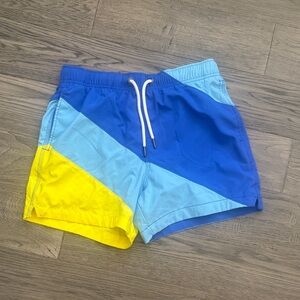 Abercrombie & Fitch | Blue and Yellow Colorblock Swim Trunks Size XS
